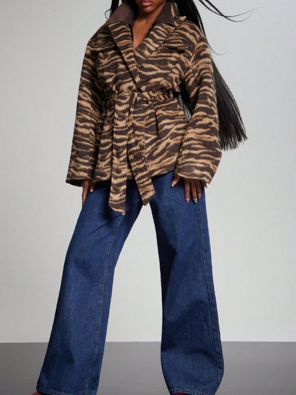 Multicolor Casual Women's Teddy Jacket - Picture 4 of 7